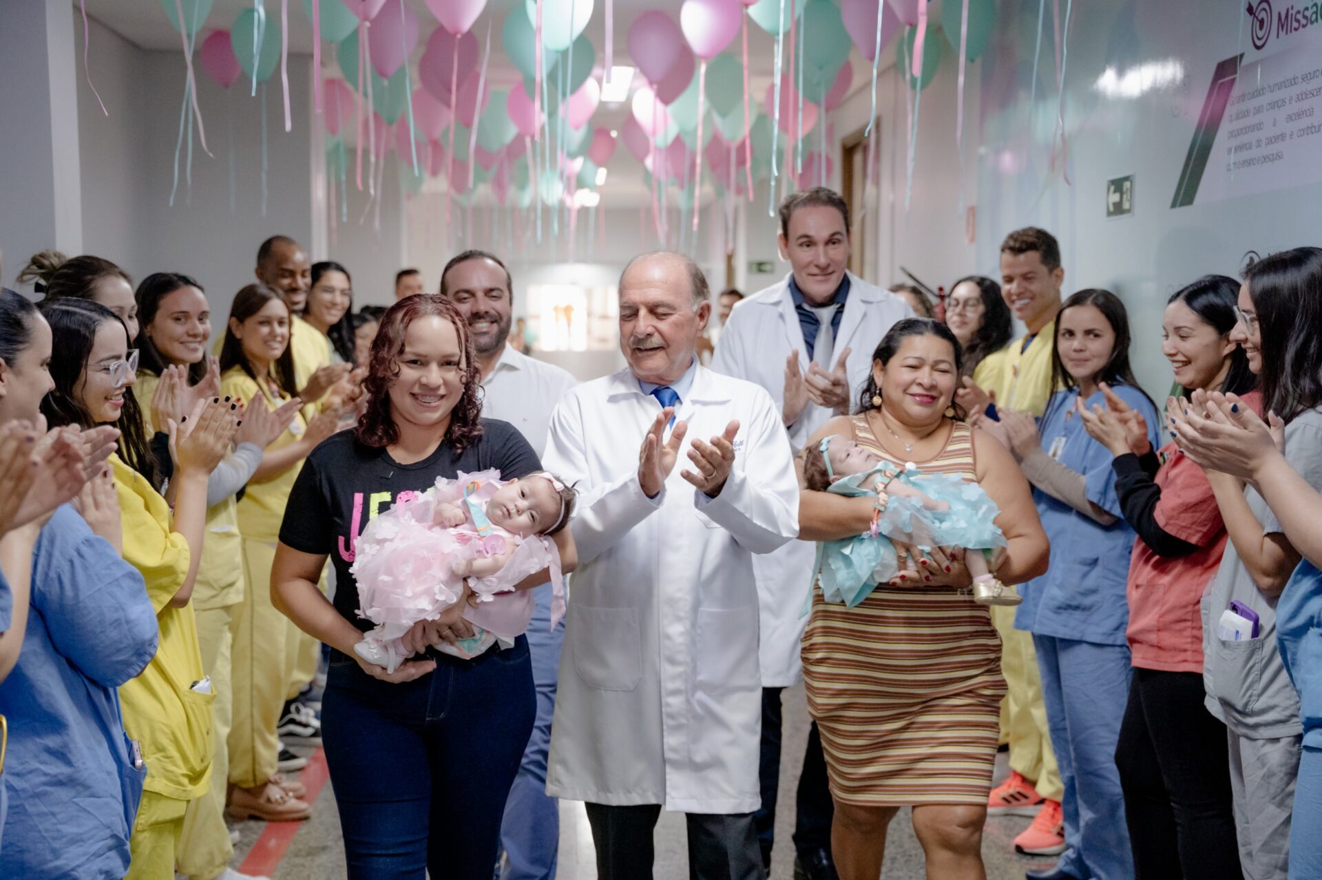 gemeas recebem alta