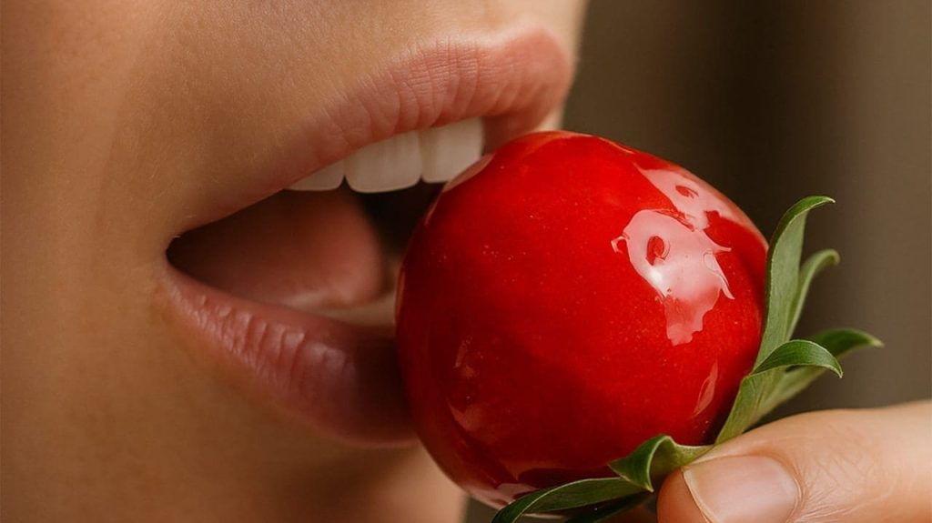 morango do amor perigo para os dentes
