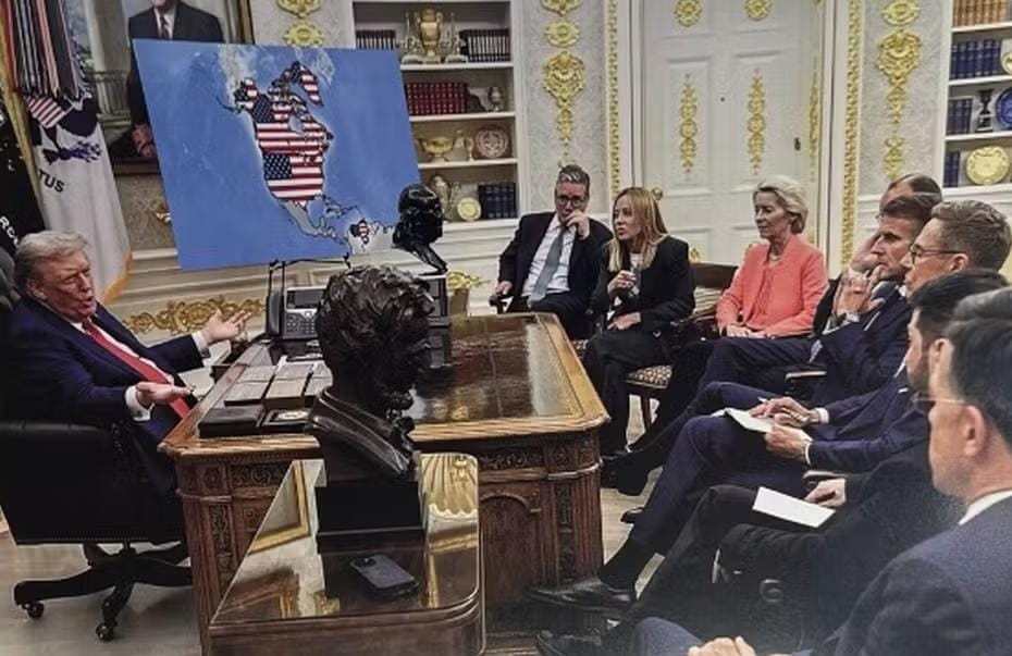 trump rodeado de lideres europeus